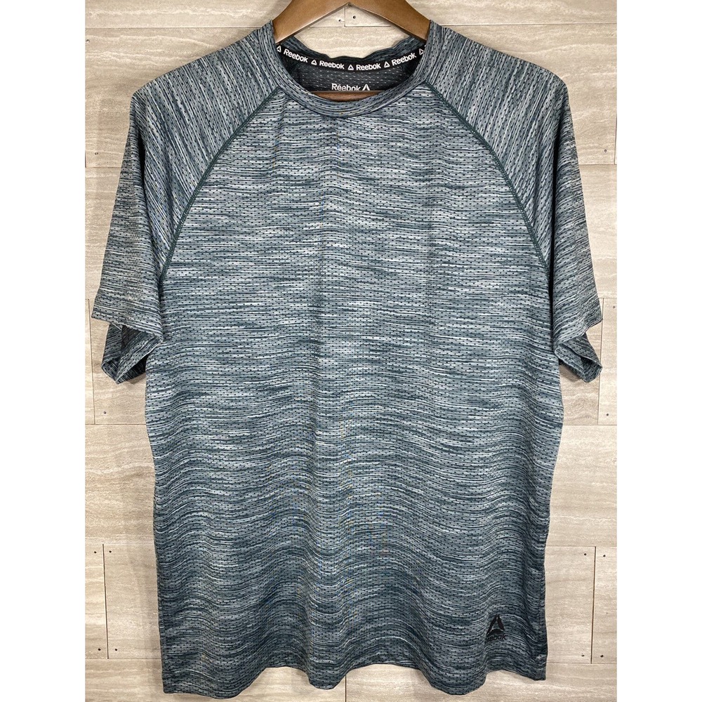 Reebok Activewear Short Sleeve T Shirt Mens XL Heather Green Athletic Sports EUC